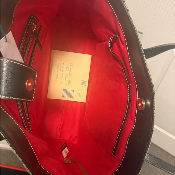 Dooney & Bourke Monogrammed Black and Tan Tote